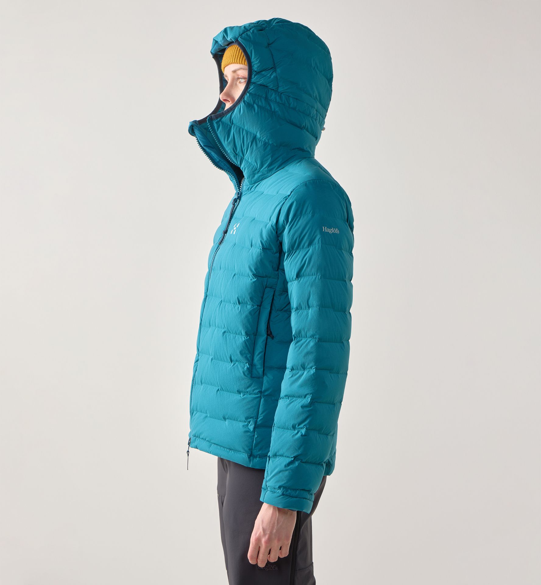 Spitz Down Hood Women Deep Teal