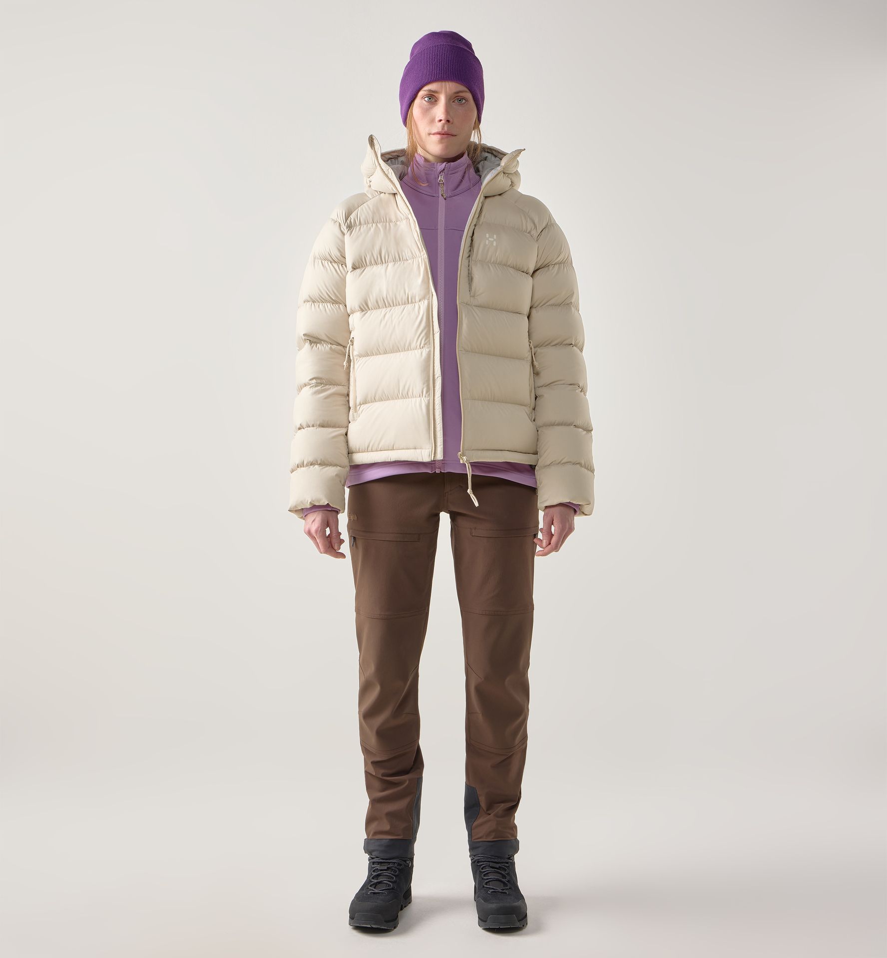 Rosson Down Hood Women Chalk Beige