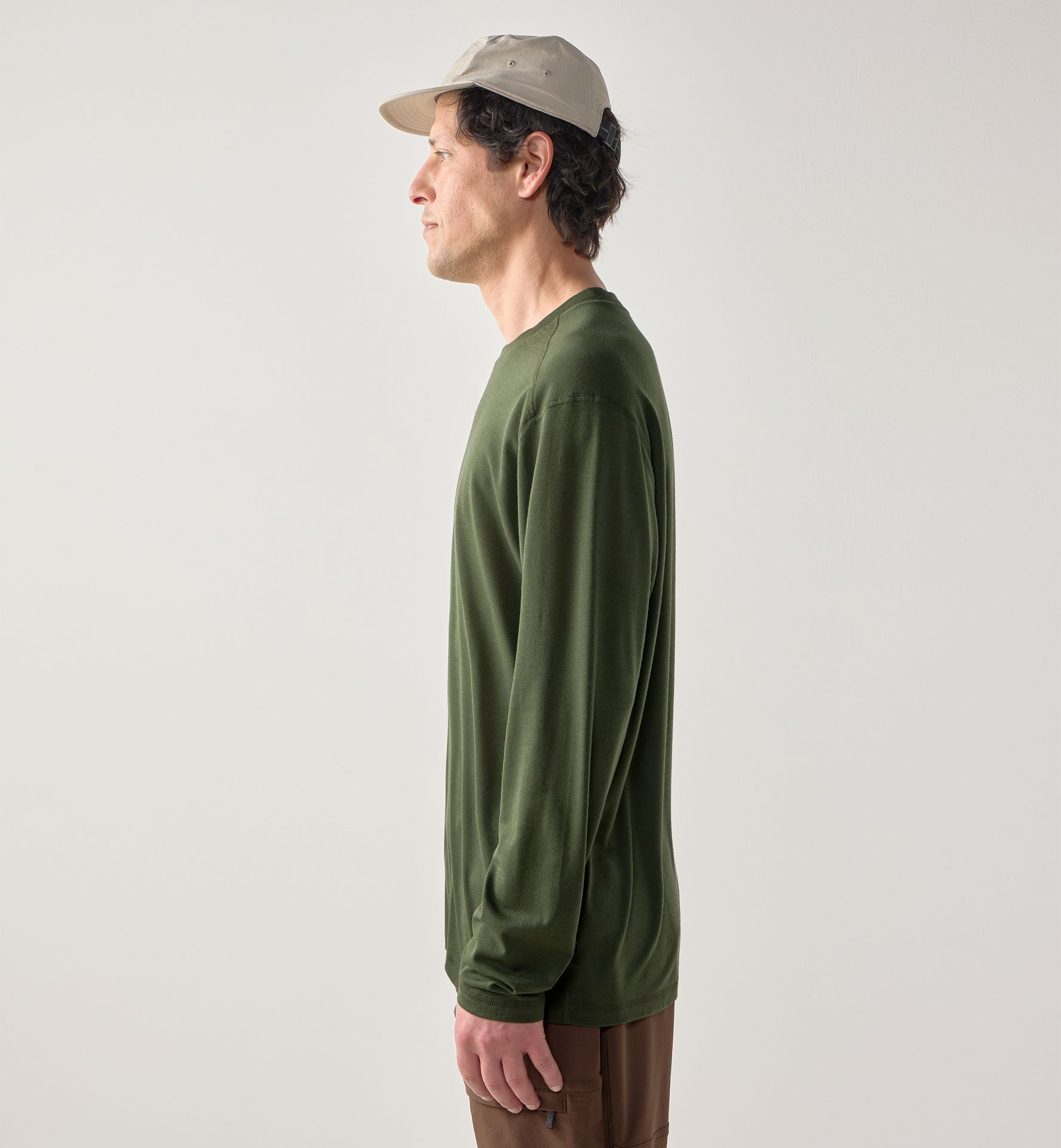Kaise Wool LS Tee Men Seaweed Green