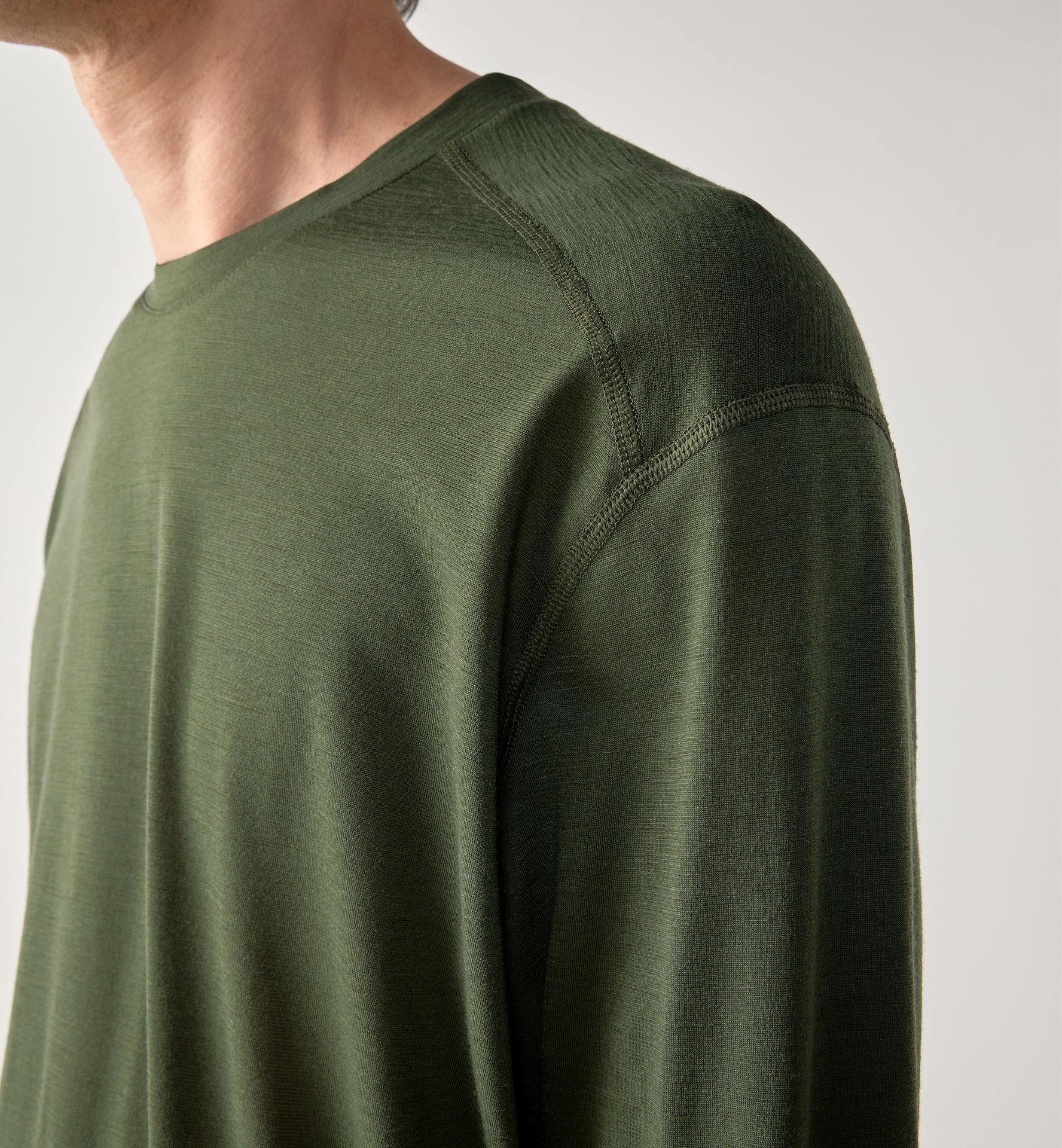 Kaise Wool LS Tee Men Seaweed Green