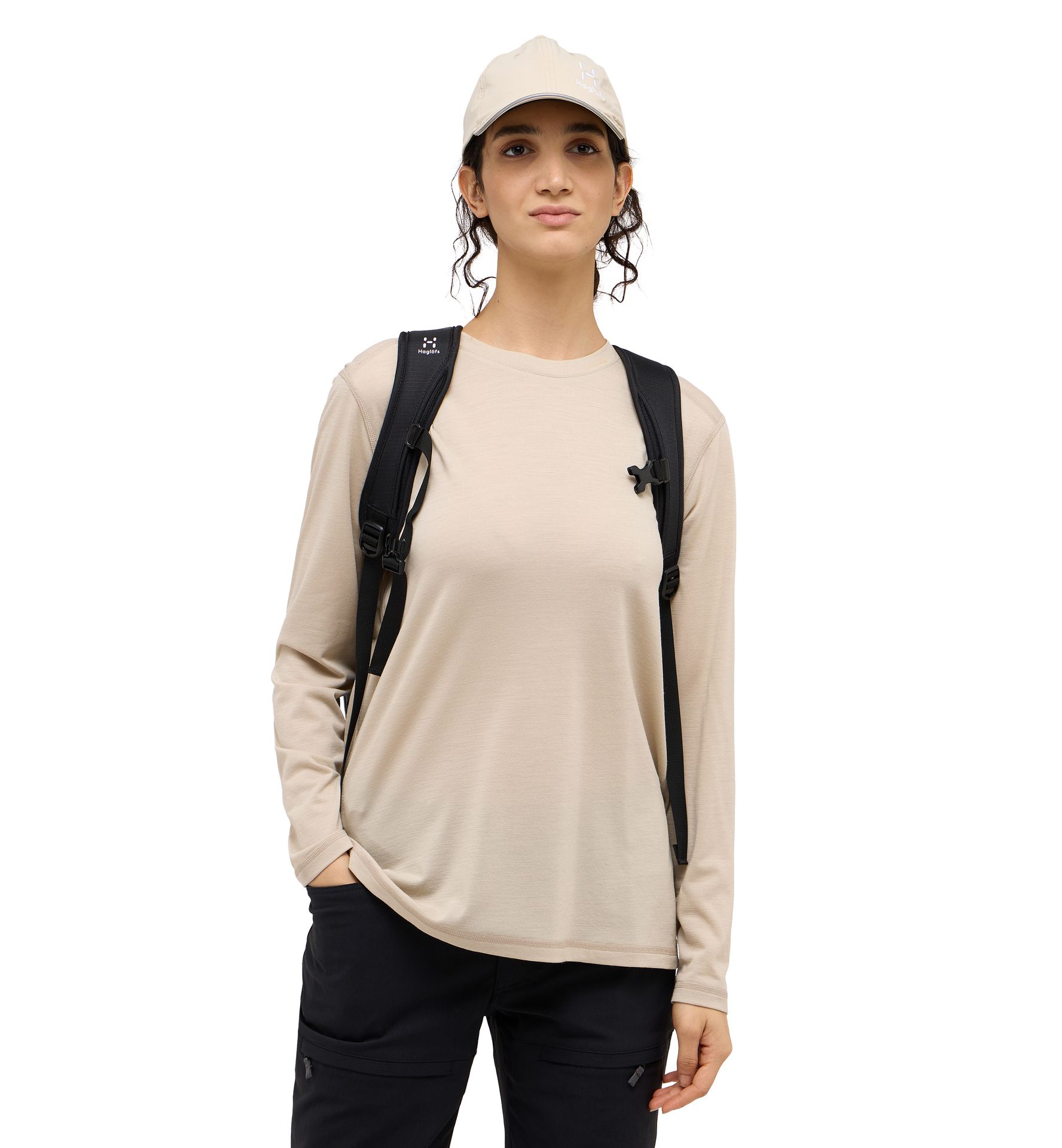 Kaise Wool LS Tee Women Chalk Beige