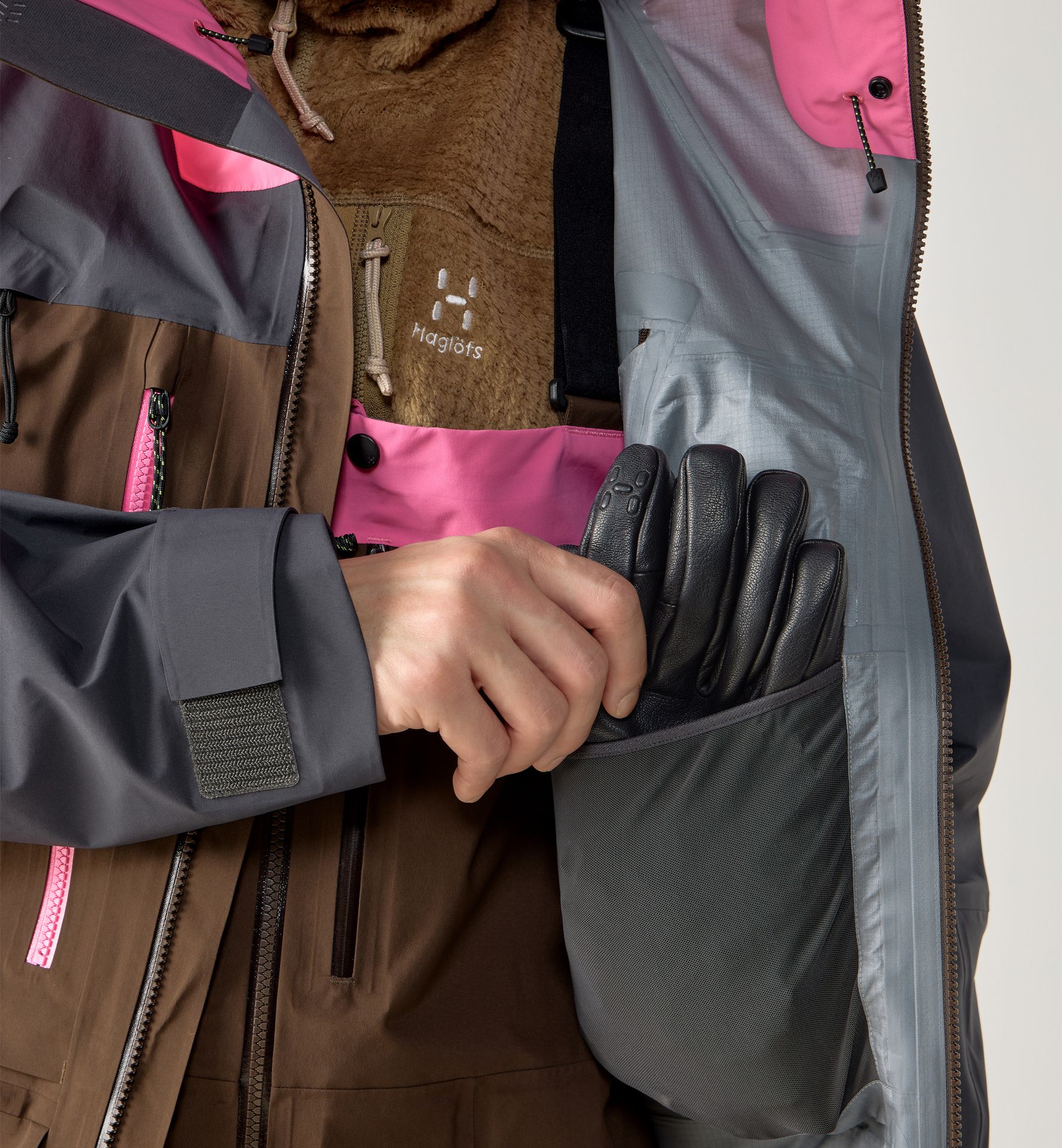 Vassi GTX Pro II Jacket Men Lantana Pink/Woodland Brown