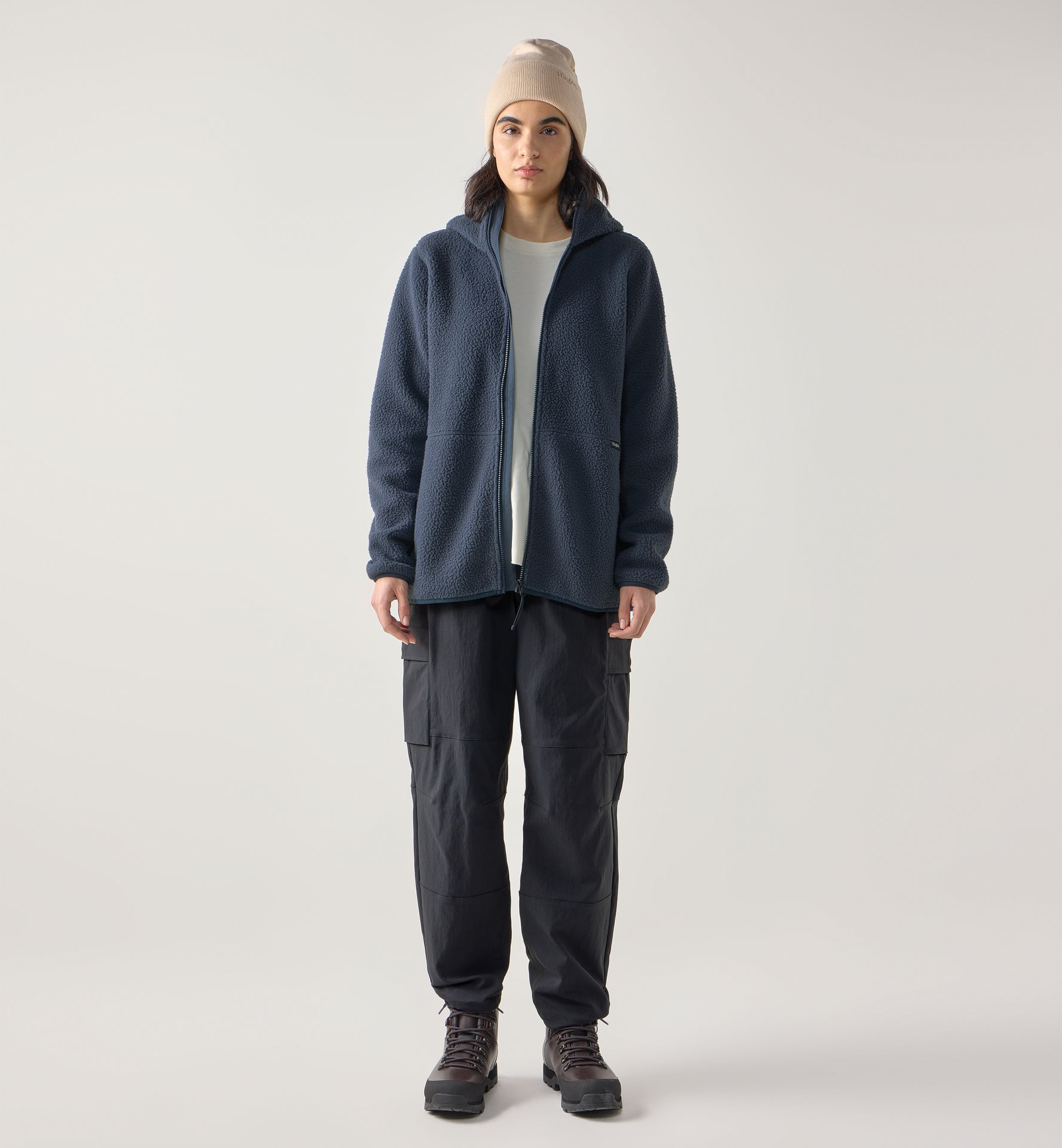 Funäs Pile Hood Women Tarn Blue