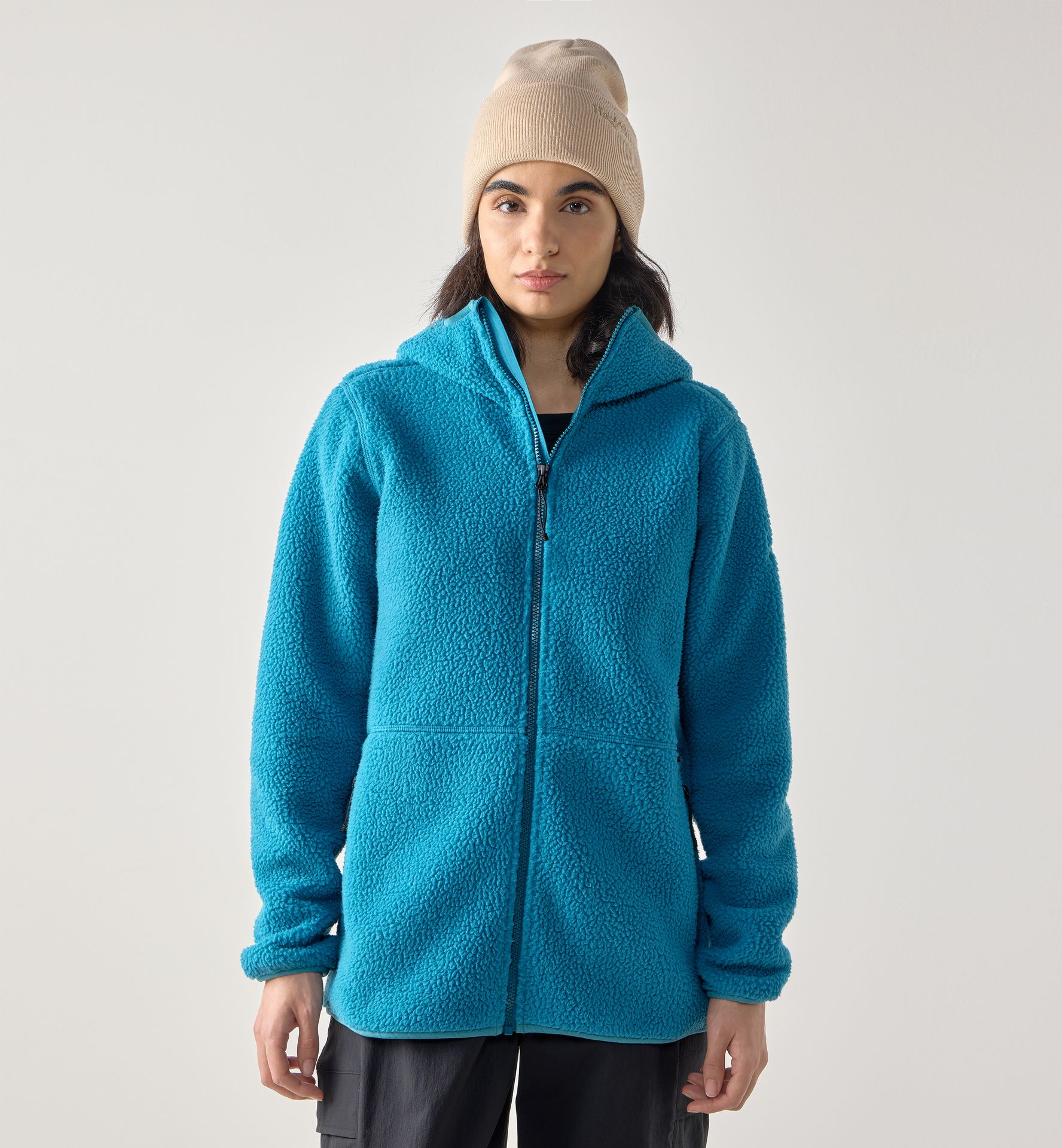 Funäs Pile Hood Women Deep Teal