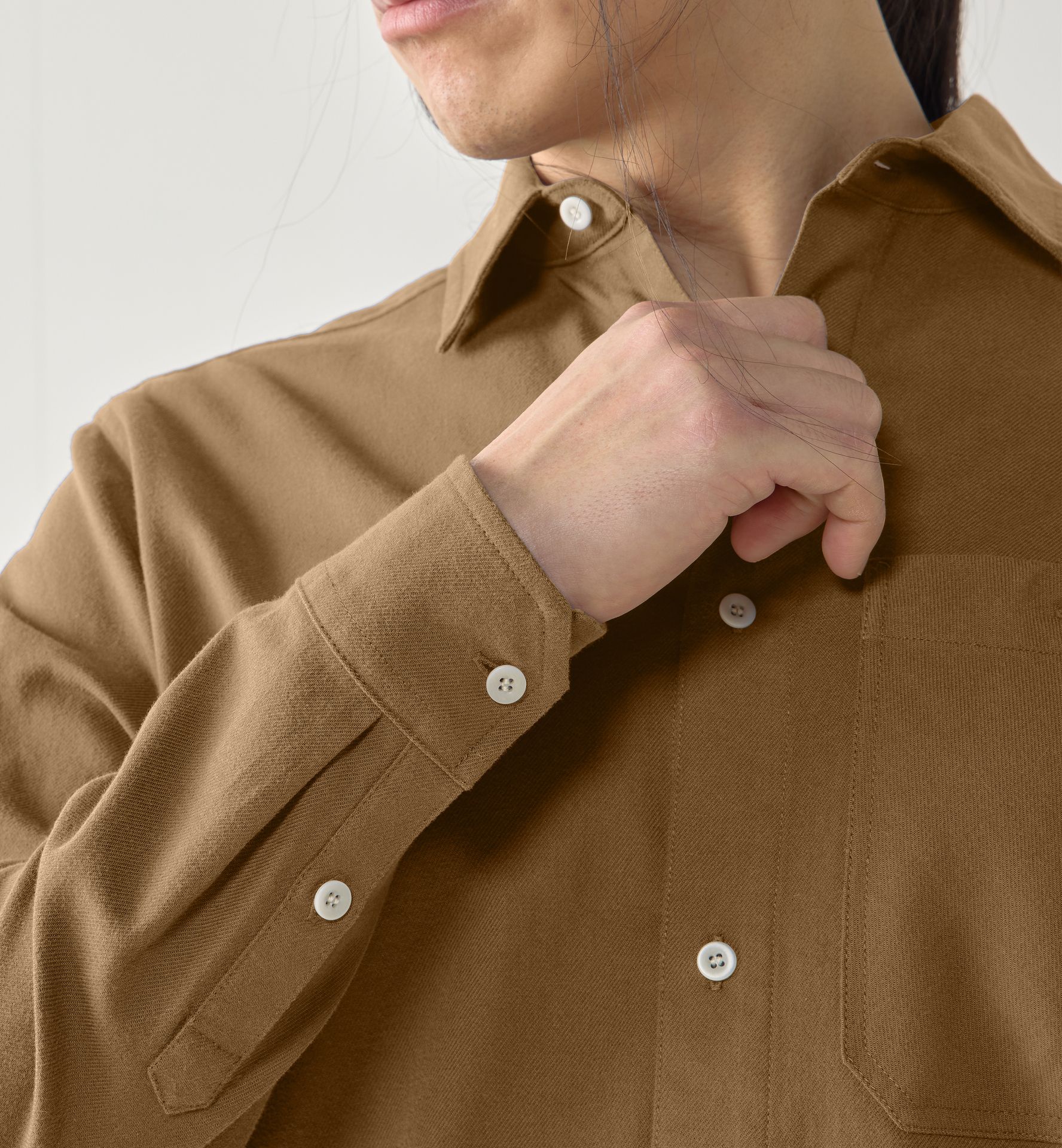 Virke Flannel Shirt Men Teak Brown