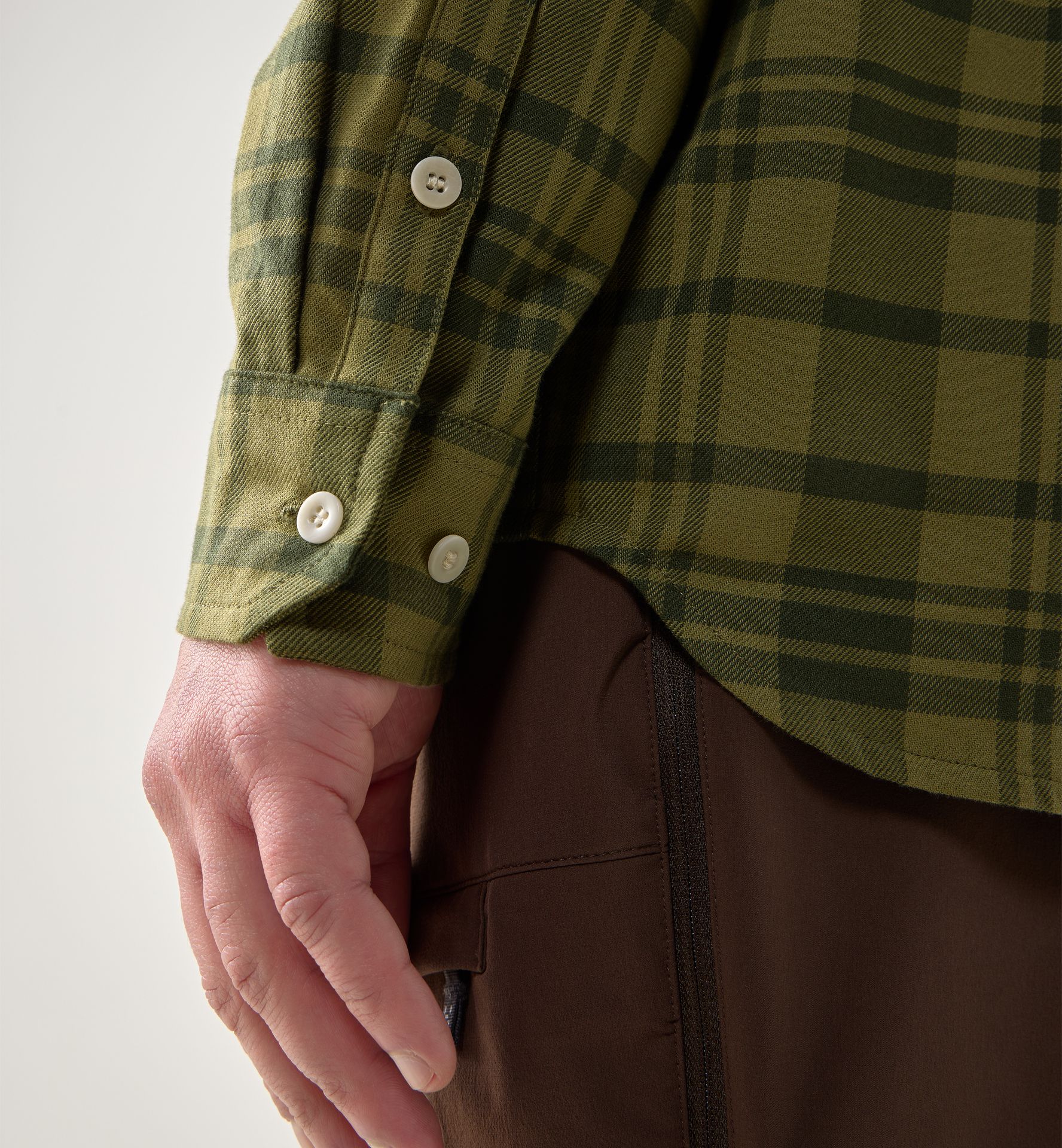 Virke Flannel Shirt Men Seaweed Green/Olive Green