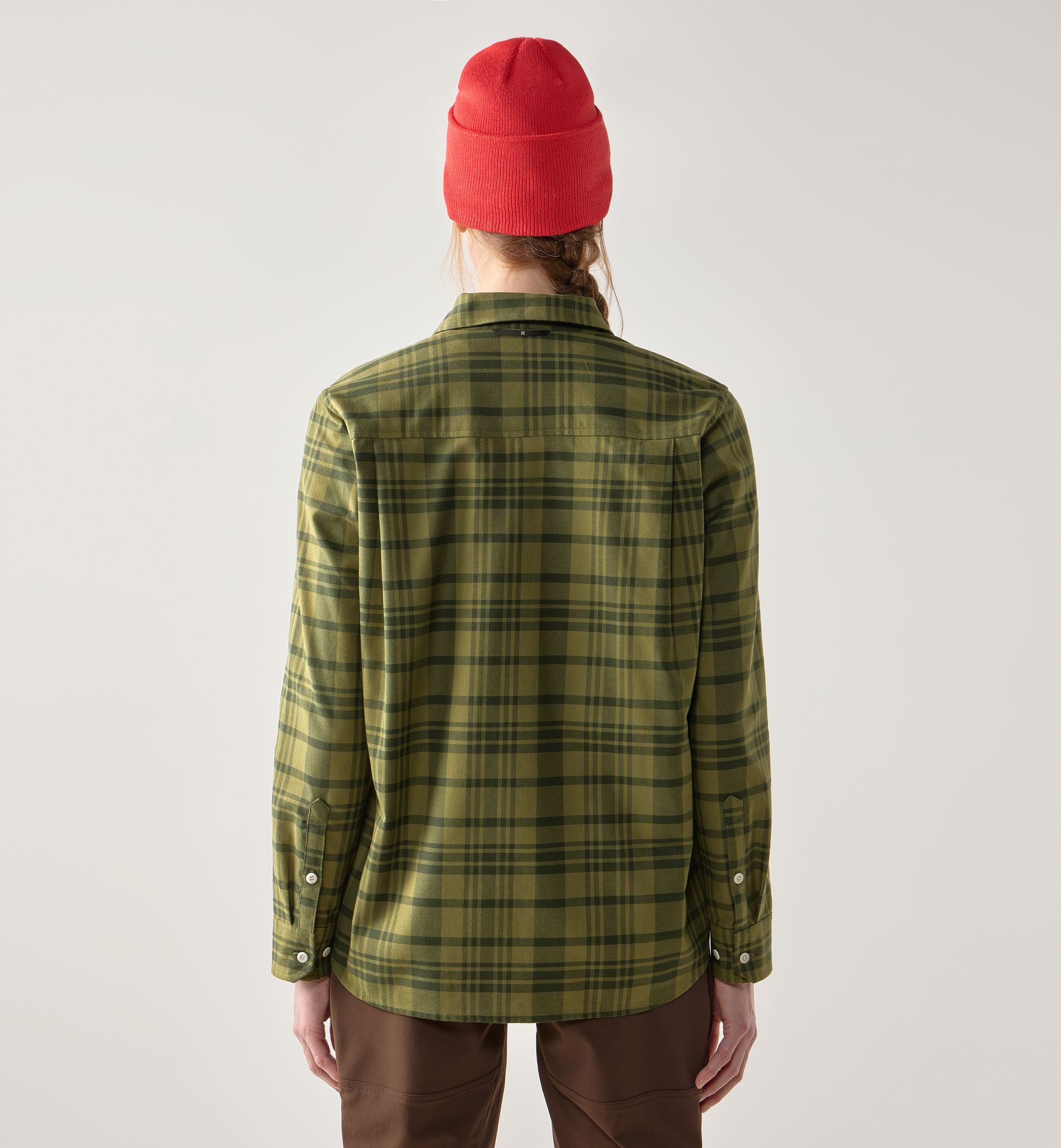 Virke Flannel Shirt Women Seaweed Green/Olive Green