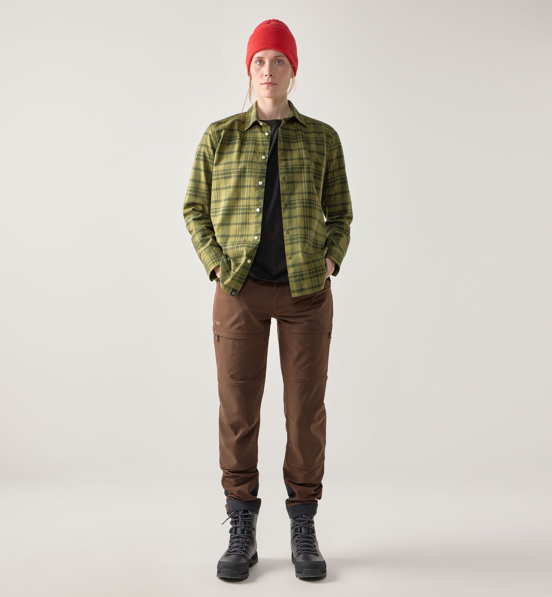 Virke Flannel Shirt Women Seaweed Green/Olive Green