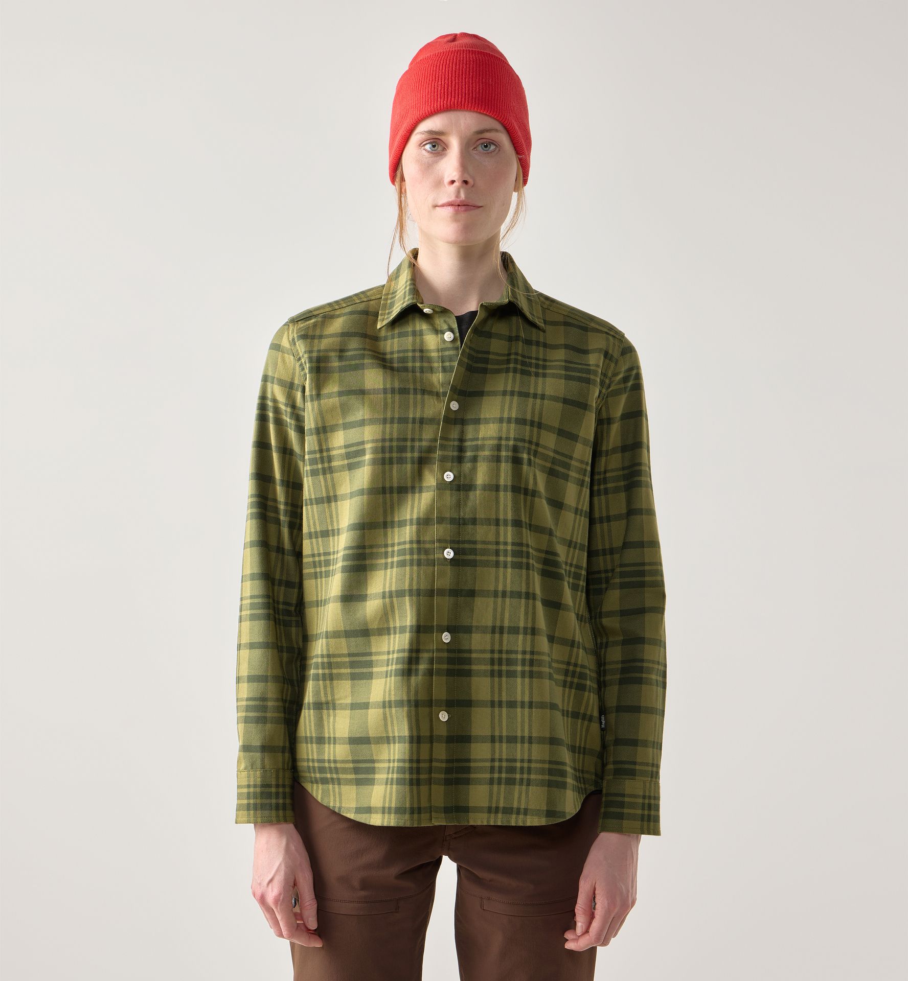 Virke Flannel Shirt Women Seaweed Green/Olive Green