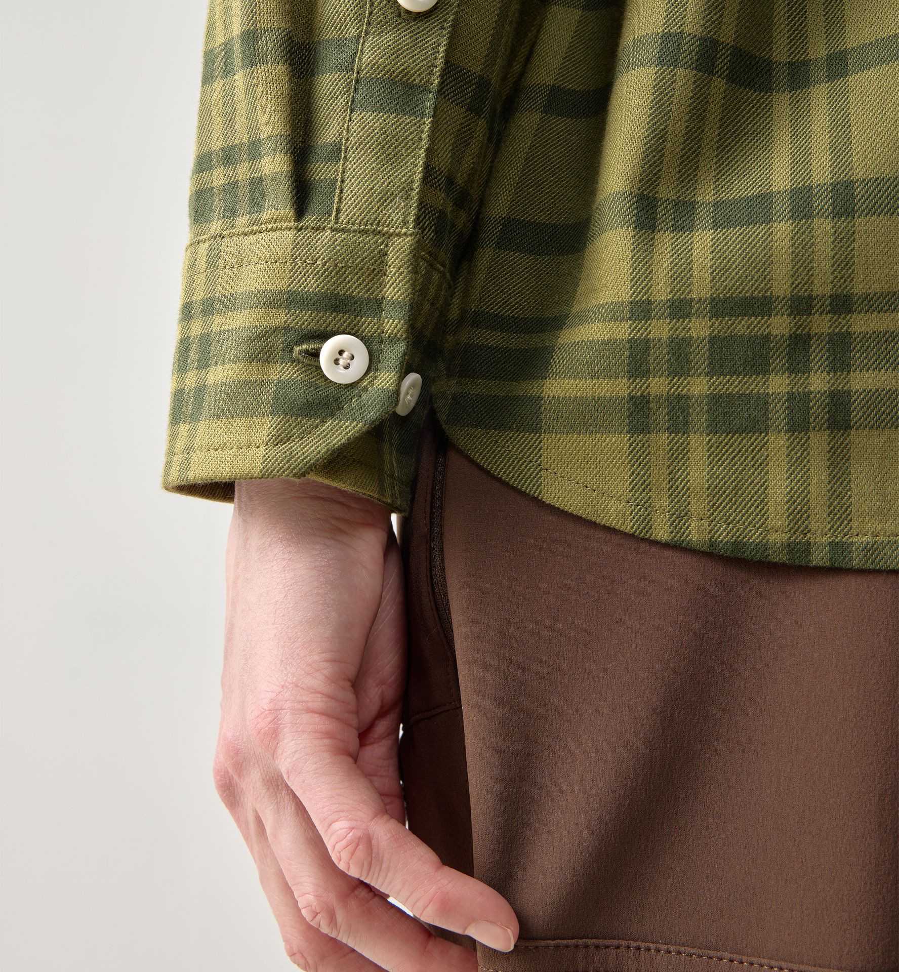 Virke Flannel Shirt Women Seaweed Green/Olive Green
