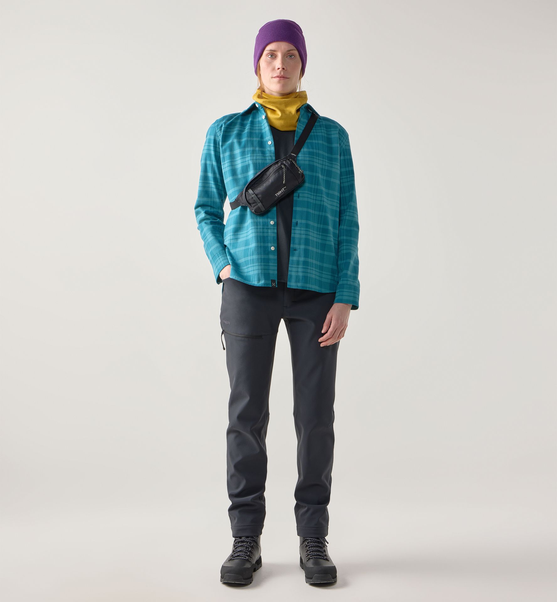 Virke Flannel Shirt Women Mountain Teal/Deep Teal