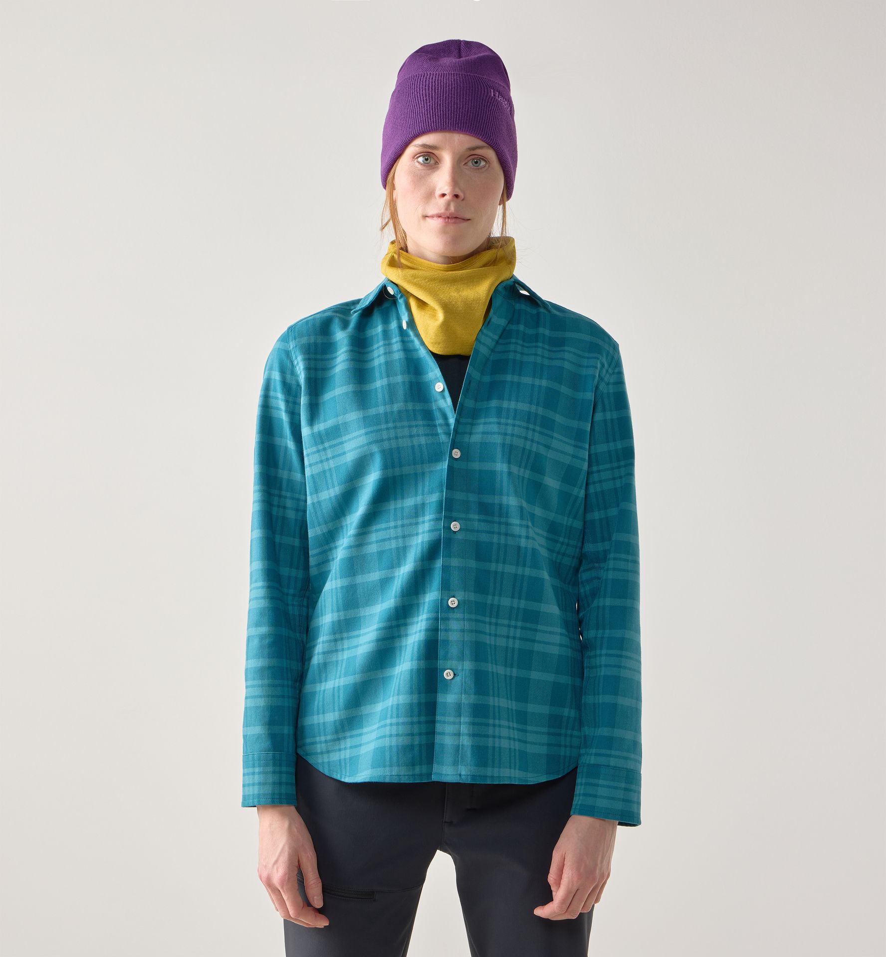 Virke Flannel Shirt Women Mountain Teal/Deep Teal