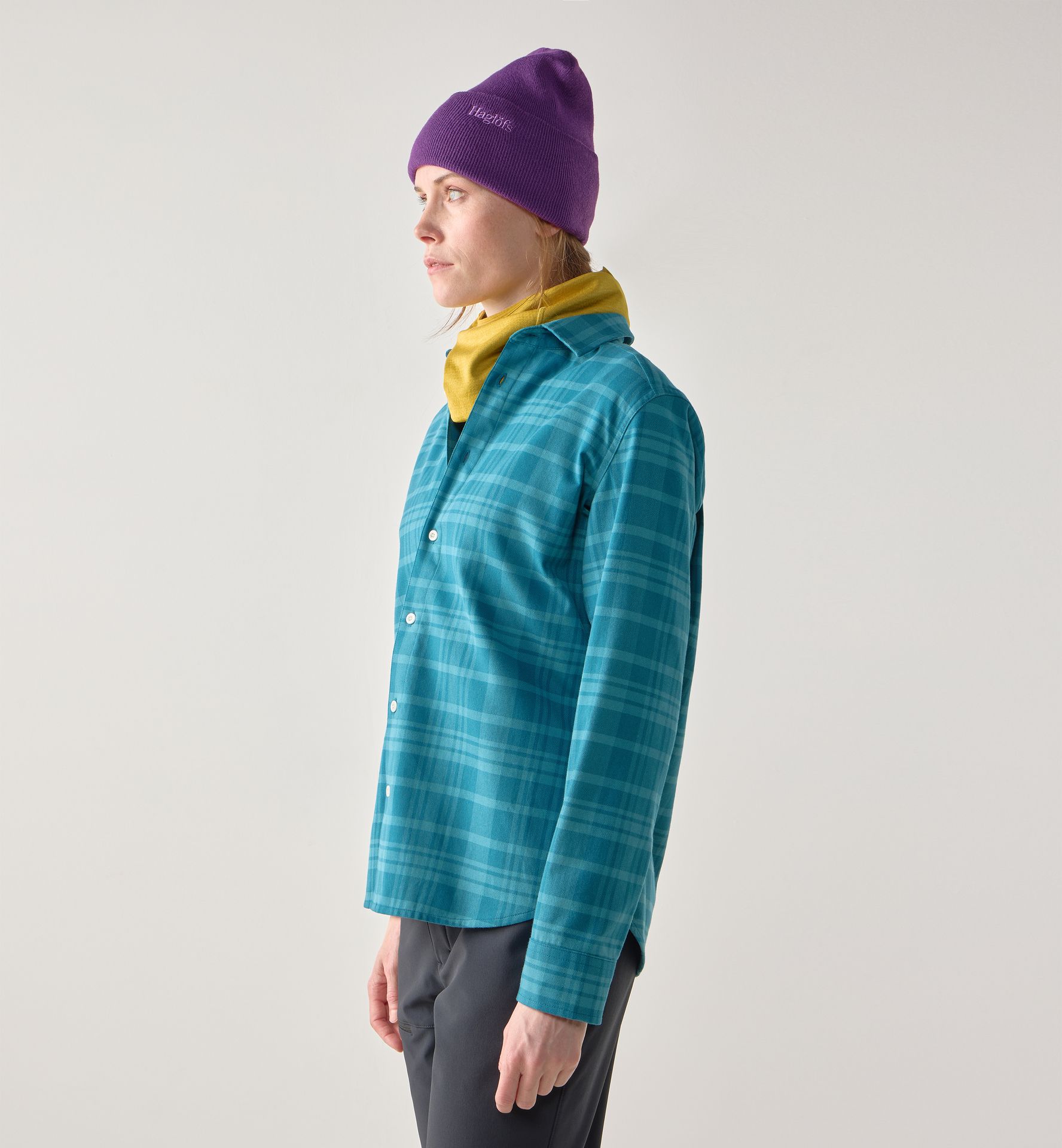 Virke Flannel Shirt Women Mountain Teal/Deep Teal