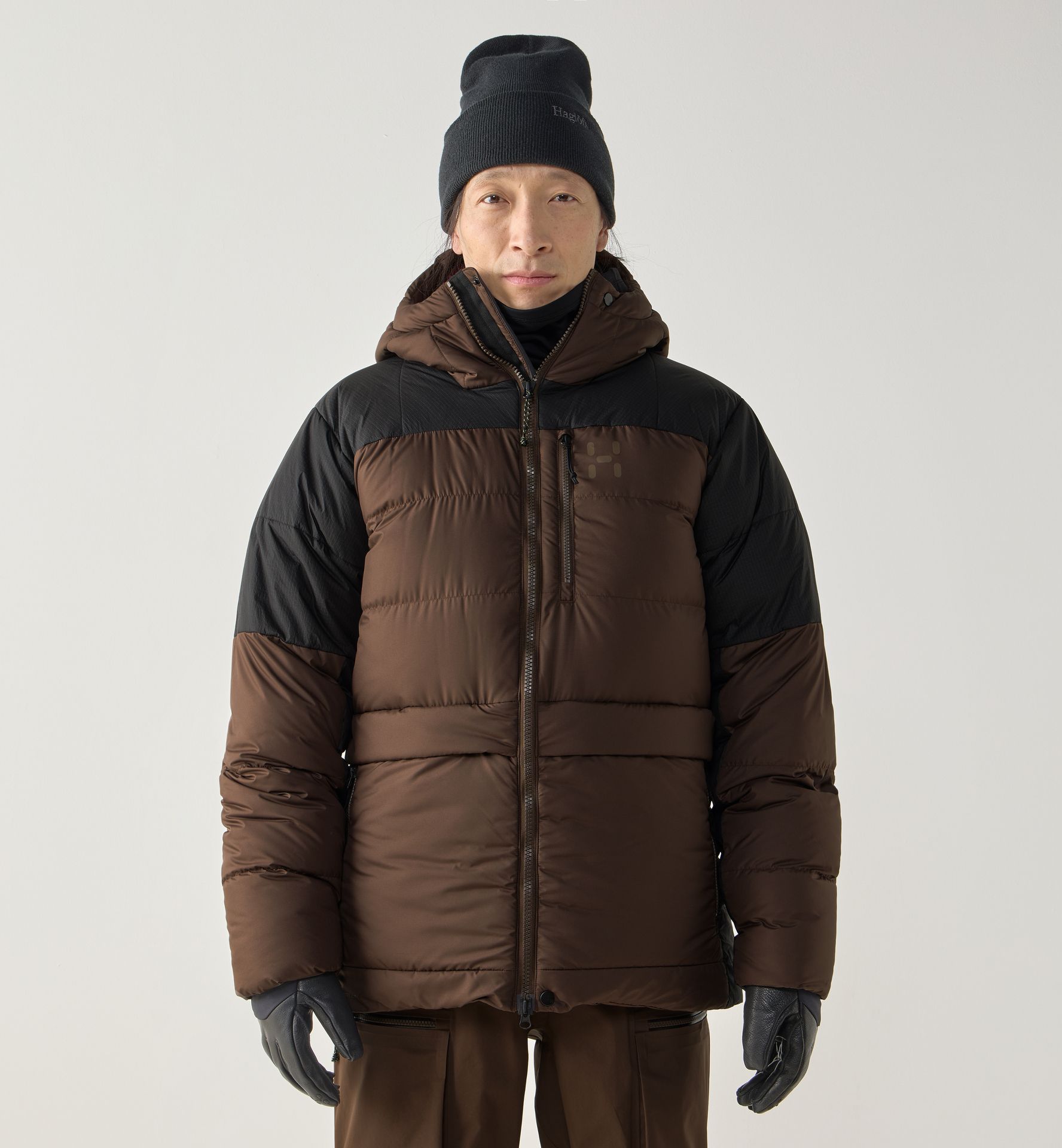 Riksgränsen Down 850 II Hood Men Woodland Brown