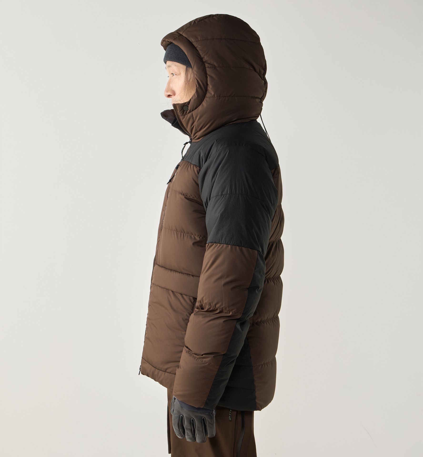 Riksgränsen Down 850 II Hood Men Woodland Brown