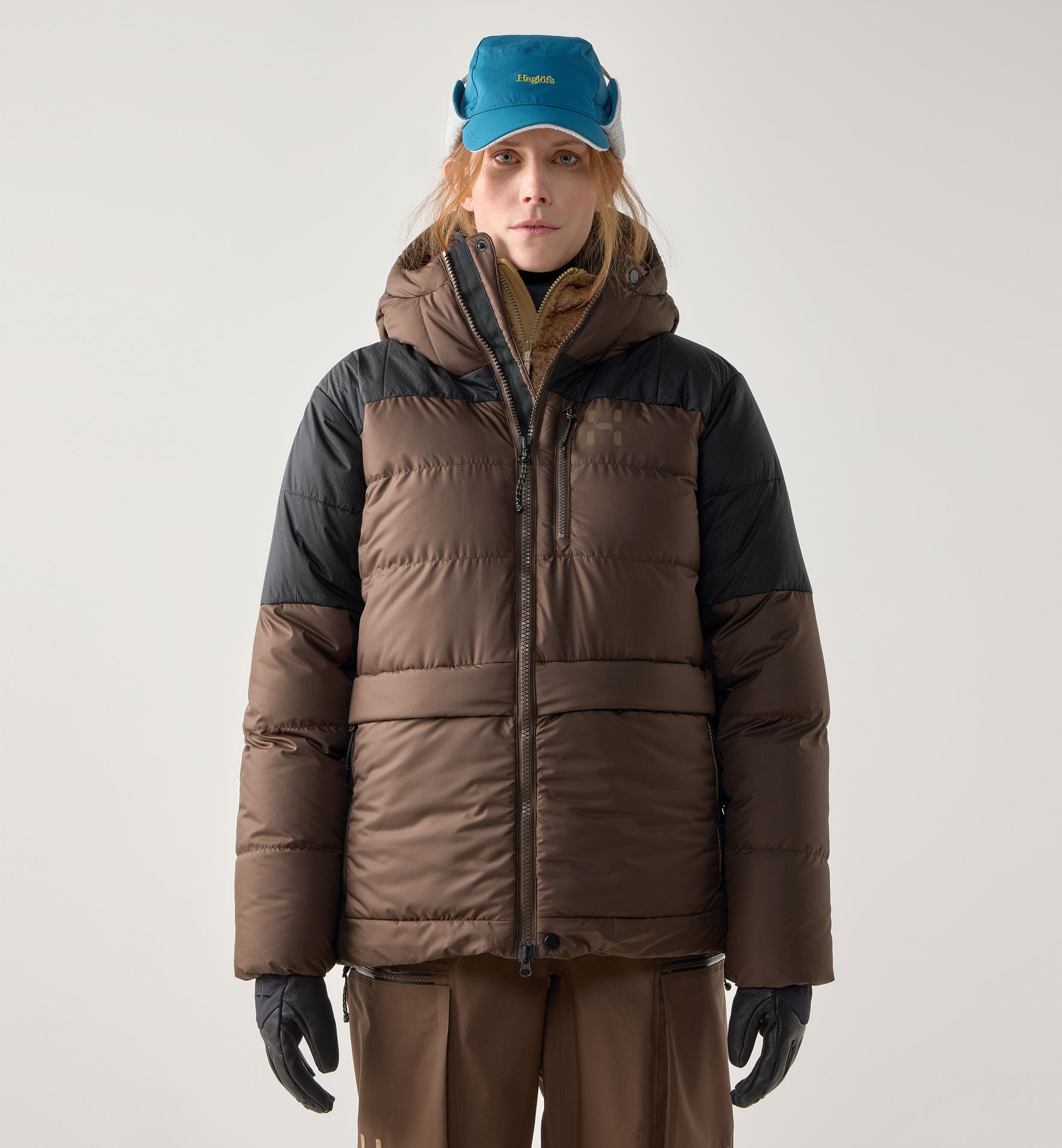 Riksgränsen Down 850 II Hood Women Woodland Brown